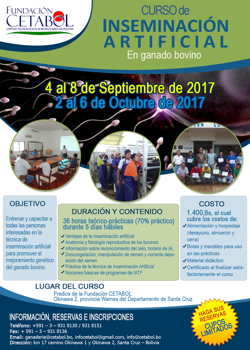 Afiche Curso Inseminacion Artificial -Sept-Oct2017